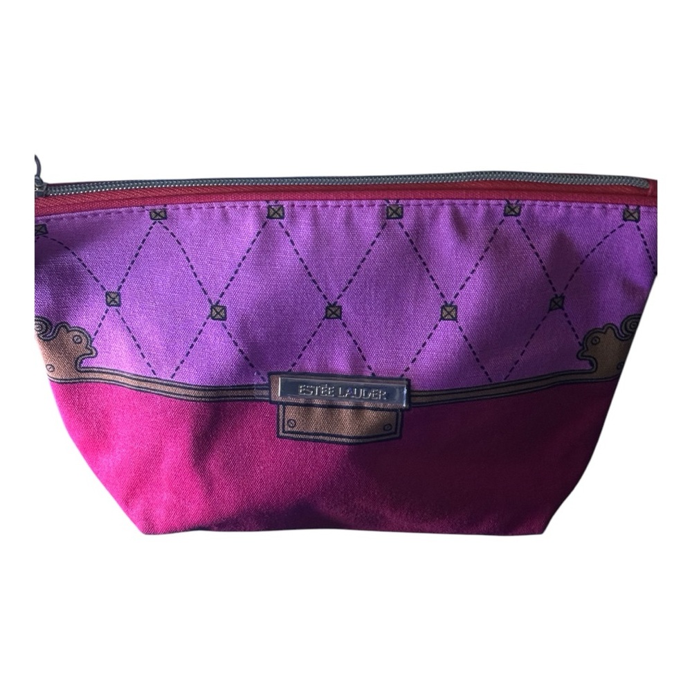 Estée Lauder Cosmetic Pouch - Pink Zip Makeup Bag Travel Case